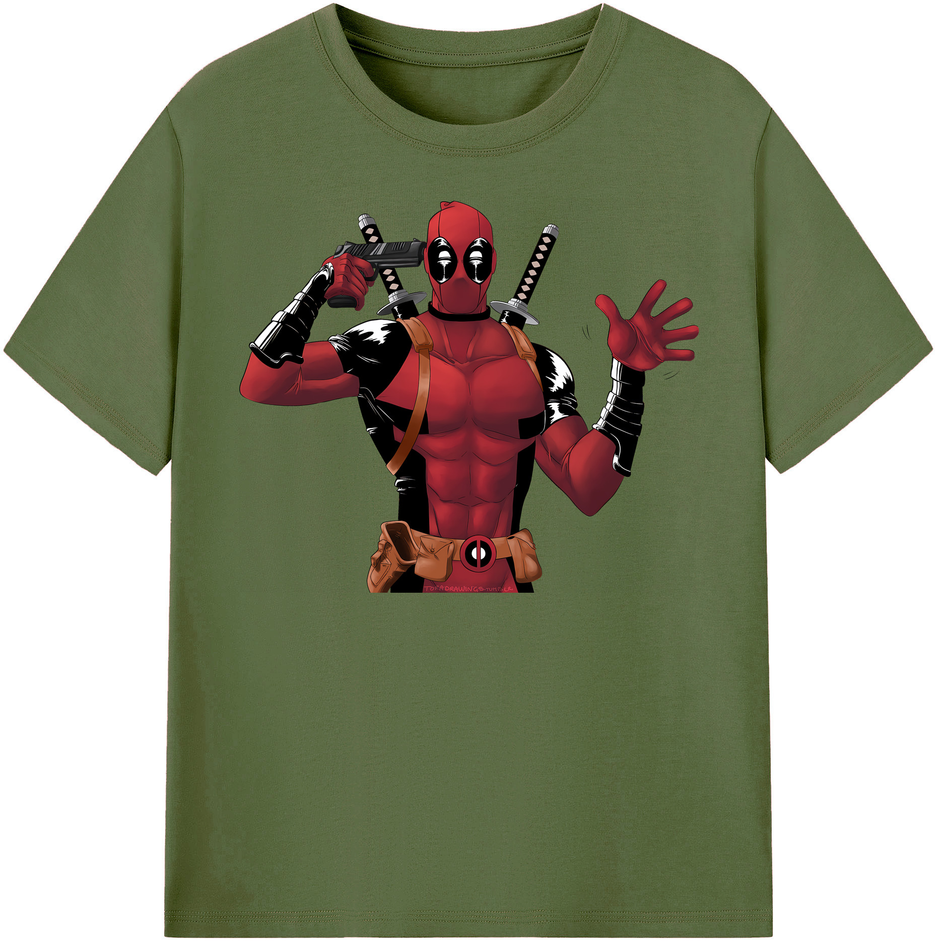 （画像用） Deadpool デッドプール 綿100％半袖Tシャツ（フロントプリント）